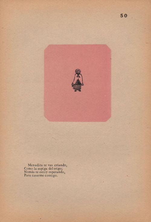 50. Designs. Little girl, you are growing/ Like a sprout of wheat;/ I can wait no longer/ To marry up with you.