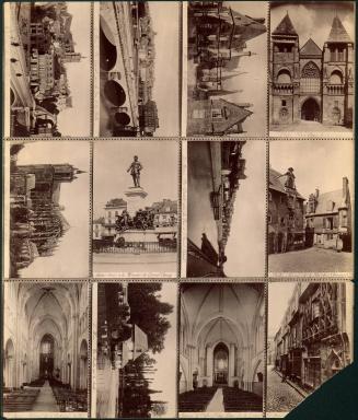 series of 12 images on one sheet of Le Mans Cathedral