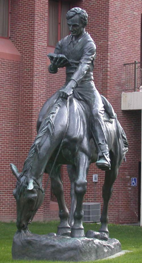 Young Abe Lincoln on Horseback