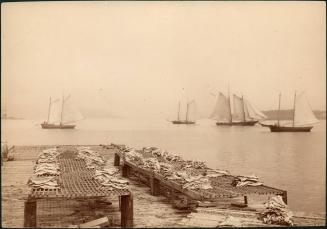 untitled [seaport with four ships]