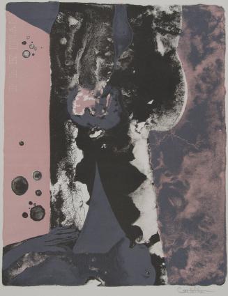 untitled [abstract in pink, lamenting purple figure at right looking up]