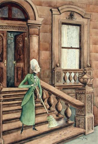 [Mrs. Peabody Sweeping Steps]