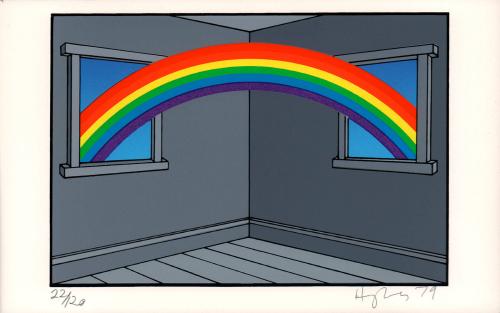 [Rainbow through two windows]