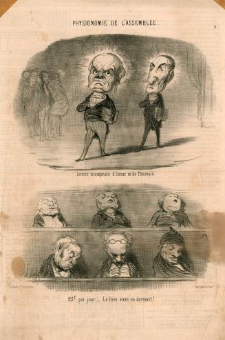 Entrée triomphale d'Oscar et de Théobald / 25 fr. par jour - Le bien vient en dormant!