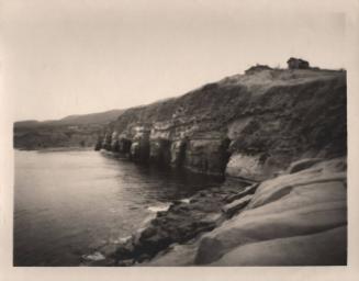untitled [cove, cliff, town, two houses (La Jolla)]