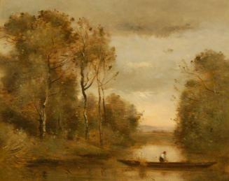 [River with figure on boat]