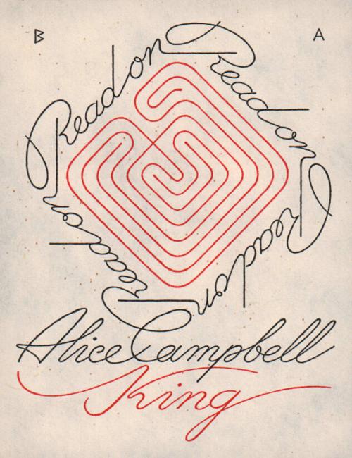 Book plate for Alice Campbell King