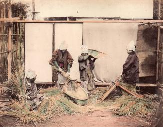 Tieing Straw Bundles