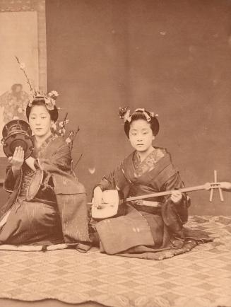 Two Musicians with Taiko and Samisen