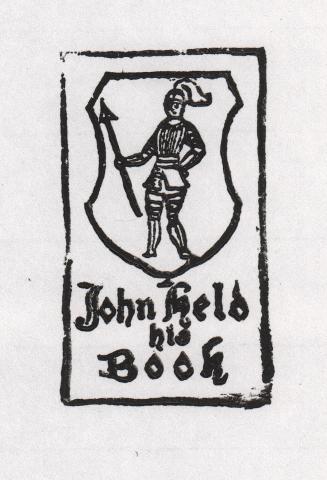 John Held His Book (bookplate)