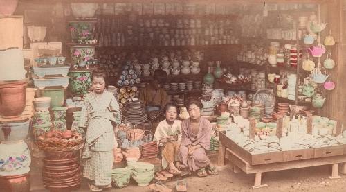 [Children in a pottery shop]