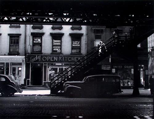 [Third ave. elevated station stairway at 14th Street, New York]