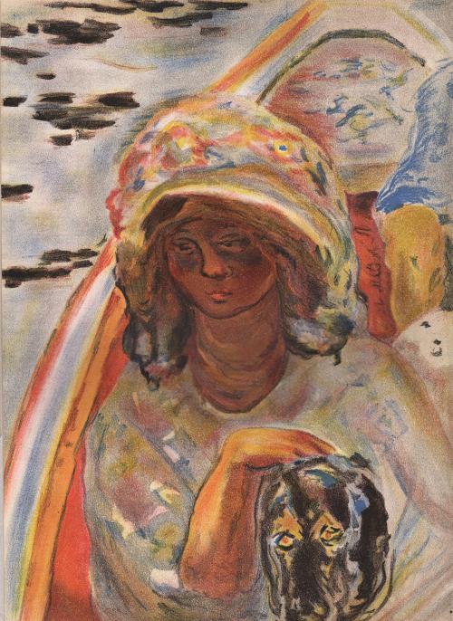 Young Girl with a Dog (Jeune fille dans une Barque) (fragment);