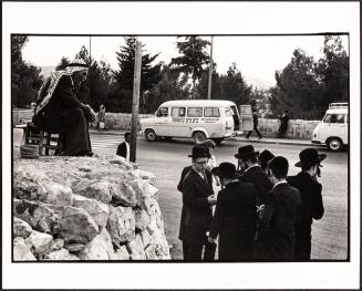 [Hasidic young men gathered outside,  Jerusalem, Israel]