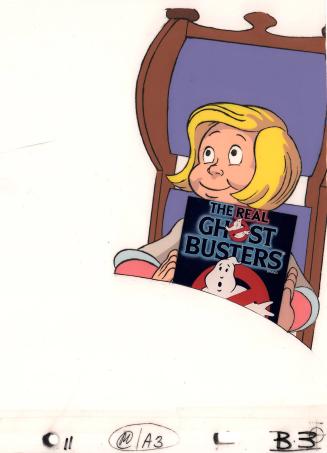 L139. Real Ghostbusters, drawing of girl with box in hand (24)