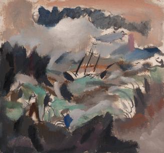 [Expressionistic seascape with ship]