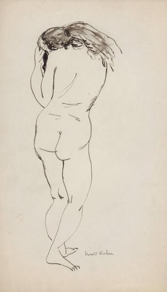 [back view of standing female nude]