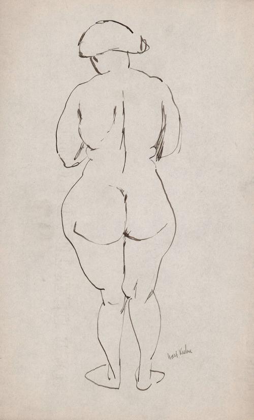 [full back view of standing female nude]
