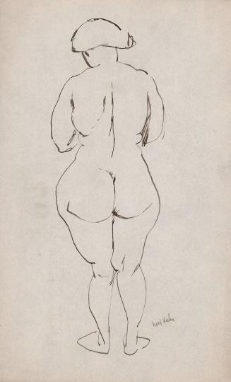 [full back view of standing female nude]