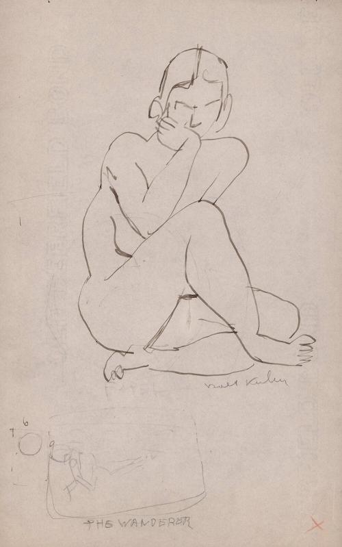 [seated female nude]