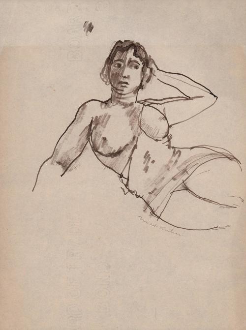 [female nude with arm bent behind head]