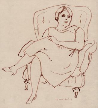 [woman seated in chair]