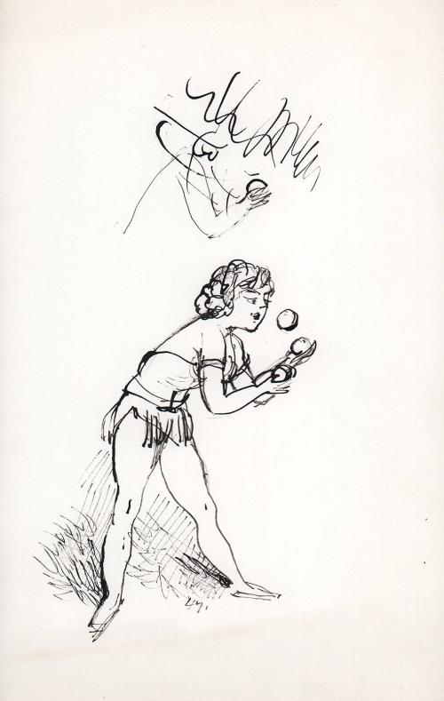[Female juggler act]