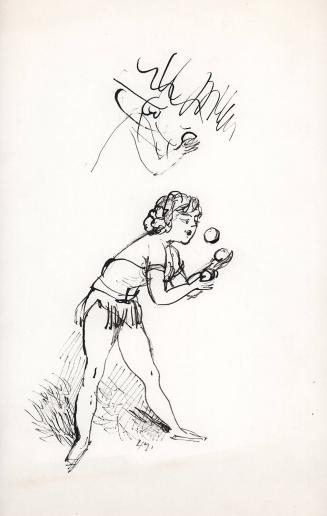 [Female juggler act]