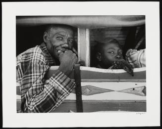 [Man, boy and chicken, Haiti]