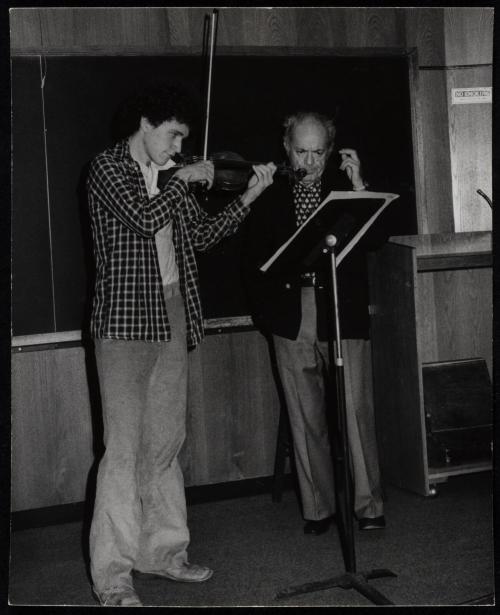 Violinist Alexander Schneider with Student, Tanglewood