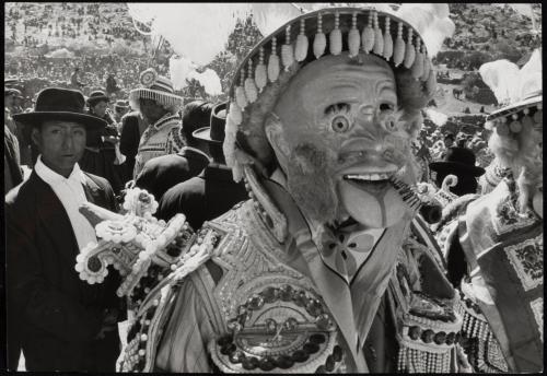 Festival costume with mask of old man, Latin America