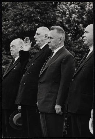 Charles de Gaulle and Alexei Kosygin at the Tomb of the Unknown Soldier during de Gaulle's official visit to the USSR, Kiev, Ukraine