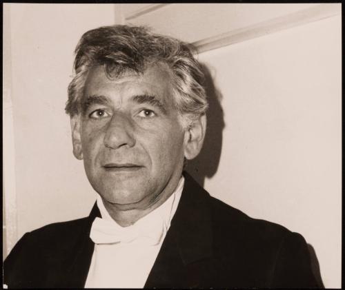 Portrait of the conductor of the New York Philharmonic Leonard Bernstein