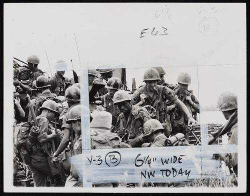 American and South Vietnamese units are beginning to work together more often — but some think the result is an even greater dependence on U.S. troops, with no gain in Vietnamese efficiency. The Vietnamese are unwilling to give up a fraction of their command. One U.S. adviser said recently: “All I do now is settle disputes between them (Vietnamese) and the Americans.” Shown here is a combined operation between Vietnamese Rangers and the U.S. 199th Light Infantry Brigade on the edge of the Mekong Delta