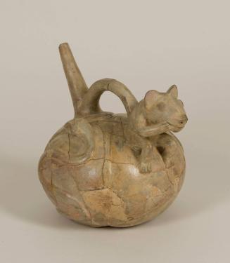 [Stirrup pot with rodent]