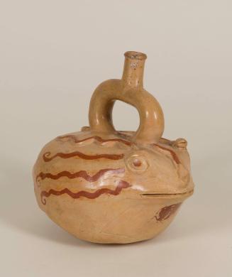 [Stirrup pot with frog]