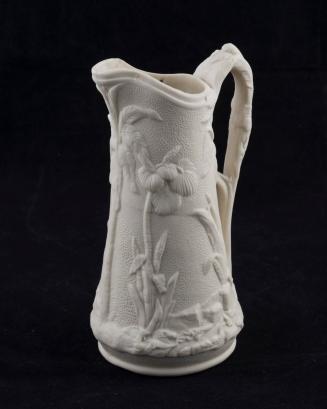 [Palm tree patterned parian syrup pitcher]