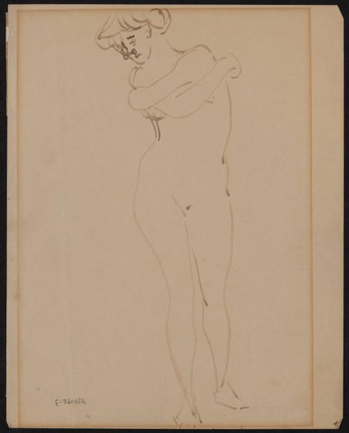 Standing Female Nude with arms crossed