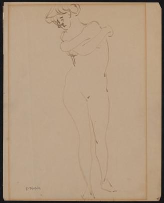 Standing Female Nude with arms crossed