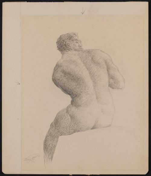 Seated Male Nude back view