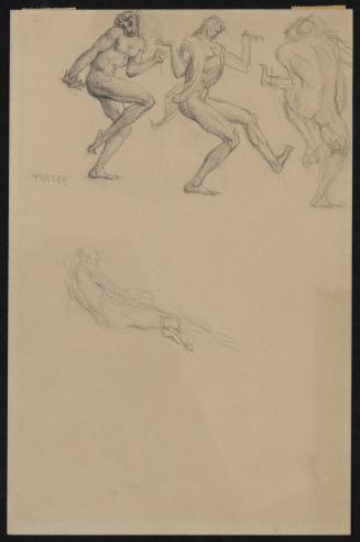 Three Grotesques and Sketch of a Reclining Figure