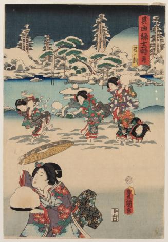 Women playing in snow
