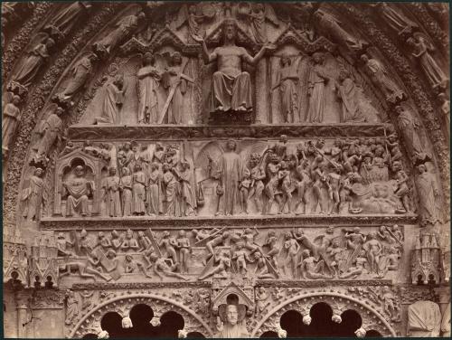 untitled [detail of front entrance of cathedral, scenes from the Last Judgment]