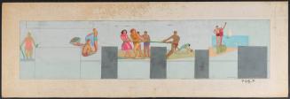[Mural sketch, bathers]