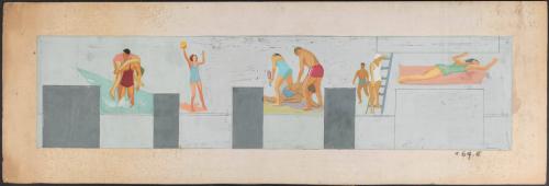 [Mural sketch, bathers]