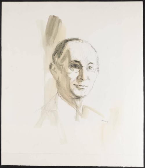 Portrait sketch of B. S. Hopkins