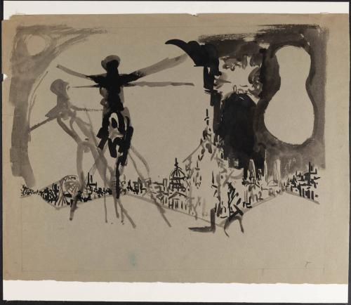 [Study for mural "Man and His Universe"]