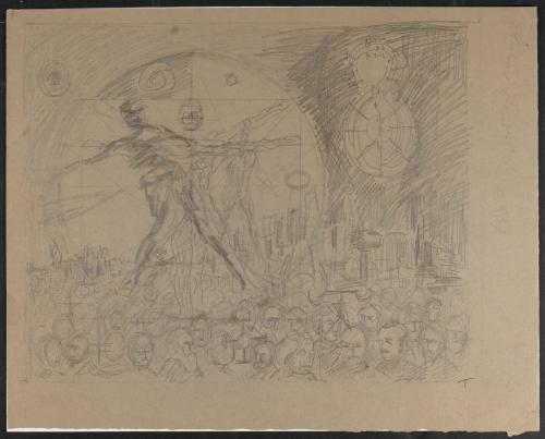 [Study for mural "Man and His Universe"]