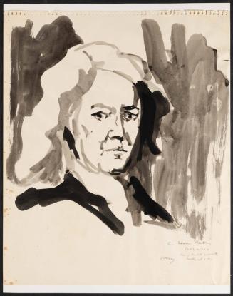 Portrait sketch of Sir Issac Newton