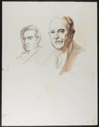 [Two portrait sketches]